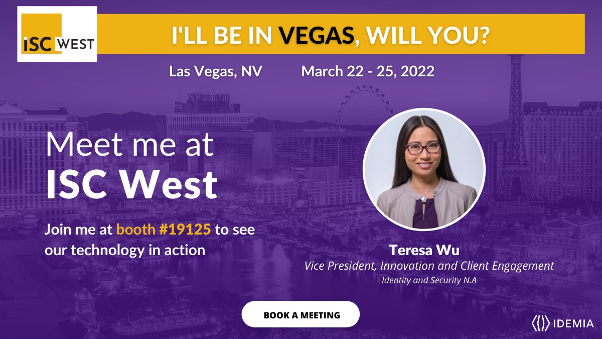 MetaBiometrics's tweet photo. Hope to see you at this week’s #ISCWest to discuss @idemiagroup latest in secure #frictionless #biometric #access solutions. Can’t wait to connect face-to-face finally
@ISCEvents @ISCSecurityNews @SIAonline
https://t.co/JCY1VMmPiW
#morphowave #visionpass #lasvegas #fingerprint https://t.co/qDtfiqoWhY
