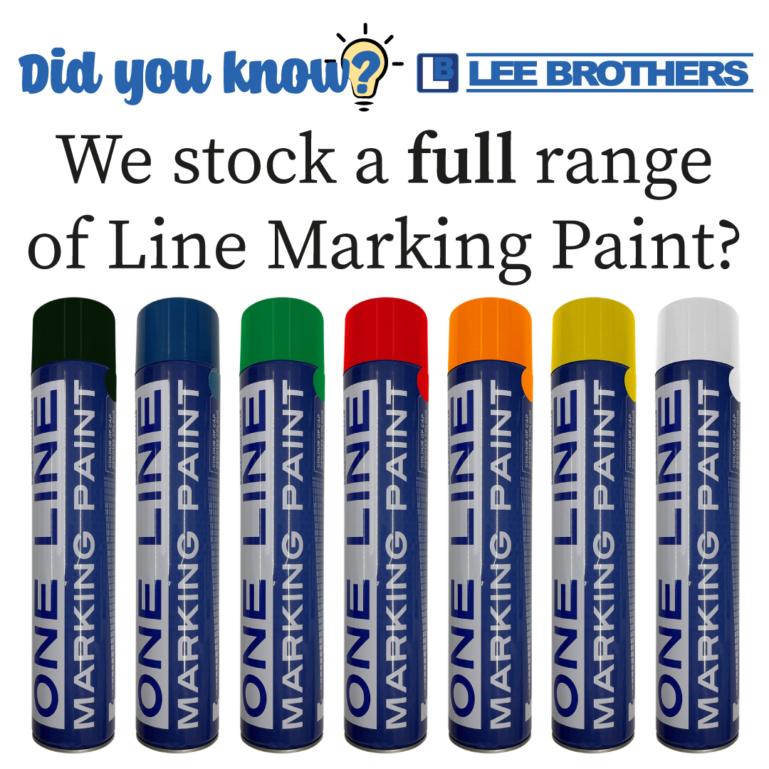 Did you know we stock a full range of Line Marking Paint?
Well, we do! in multiple colours too!
Get yours here: 

ow.ly/vbwJ50IlsFA

#leebrothers #ppe #linemarking #dyk #didyouknow #ppesupplier