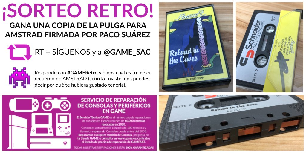 👾 ¡GANA una copia de LA PULGA para AMSTRAD CPC firmada por Paco Suárez! 👾

🔄 RT + Síguenos y a <a href="/GAME_SAC/">GAME Atención al Cliente</a>
📱 Responde con #GAMERetro y dinos cuál es tu mejor recuerdo de AMSTRAD (o por qué te habría gustado tenerla) con #GAMERetro.

+ Info y BBLL ➡ ow.ly/RW1650InWYG