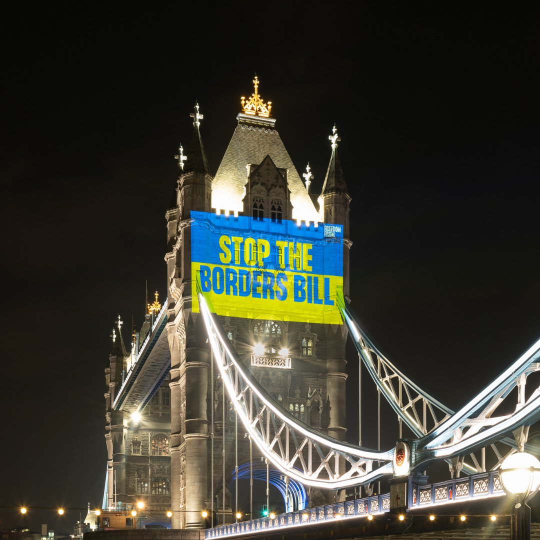 If <a href="/BorisJohnson/">Boris Johnson</a> is serious about standing with Ukraine, he must scrap his #AntiRefugeeBill.

We sent this message loud and clear on Tower Bridge in London