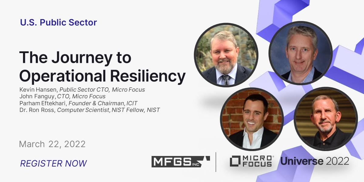 Get ready for #MicroFocusUniverse U.S. Public Sector Track Keynote! We can't wait to hear from #govIT industry leaders discuss strategies to drive #digitaltransformation and #ITmodernization. #TeamMicroFocus bit.ly/3NaC1ec