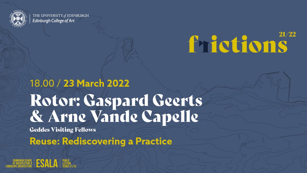 This week, we host Gaspard Geerts and Arne Vande Capelle from Rotor in the <a href="/ESALA_Edinburgh/">ESALA</a> Public Lecture series. All welcome: 18:00, 23/03. Book here: eventbrite.co.uk/e/rotor-gaspar…
<a href="/eca_edinburgh/">Edinburgh College of Art</a> #architecture #reuse