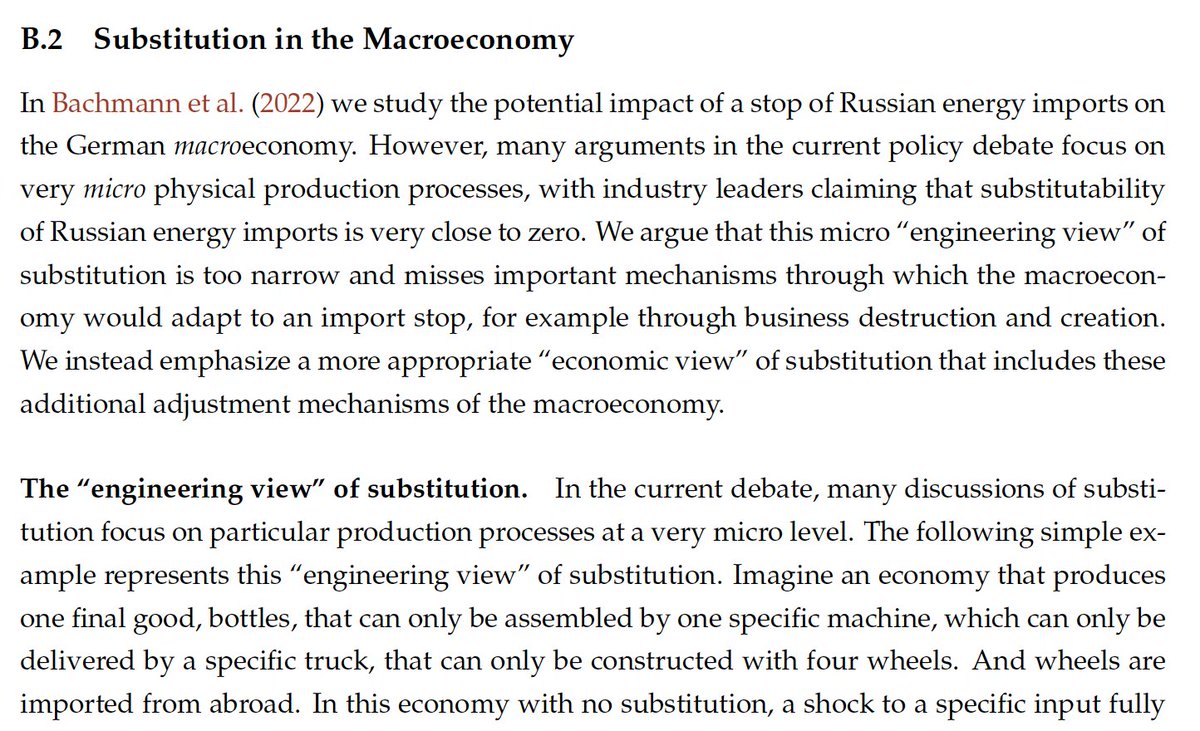 The second part of the supplement makes some general observations on substitution in the macroeconomy.There is an important distinction between a micro "engineering view" of substitution that focuses on individual production processes and a more general "economic view".7/