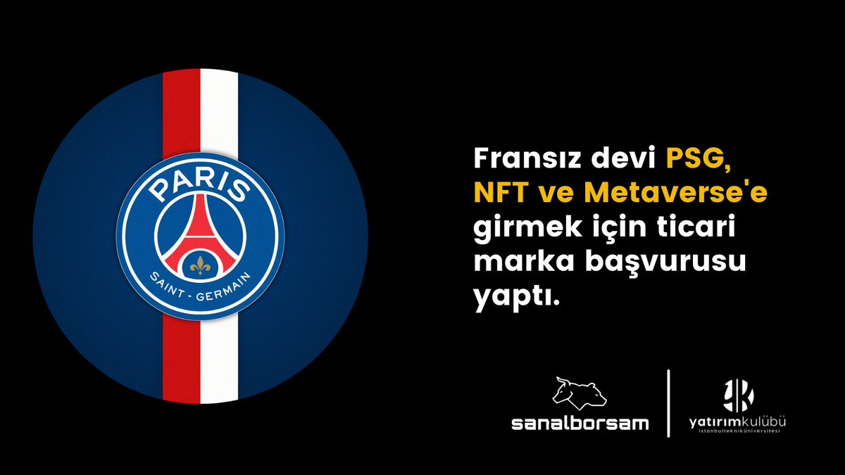 Fan token ve NFT'lerden sonra Metaverse de kulüplerin uğrak noktalarından biri oldu.⚽

#sanalborsam #itü #psg #nft #metaverse #btc #NFTGiveaway #meta #yatırımkulübü #yatirimkulubu