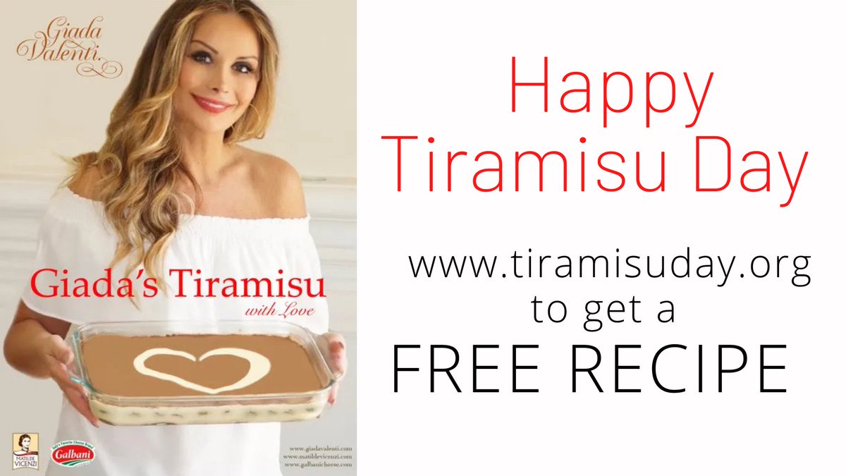 GiadaValenti's tweet photo. Today is a wonderful day : first day of Spring and World Tiramisu Day.
Get a free booklet with my Tiramisu recipes at https://t.co/FABlKkfpuo
@MatildeVicenzi #galbanii #tiramisuworldcup #tiramisuday #giadavalenti #MatildeVicenzi #tiramisulovers #Sweet #italianfood https://t.co/jPiizKW3sO