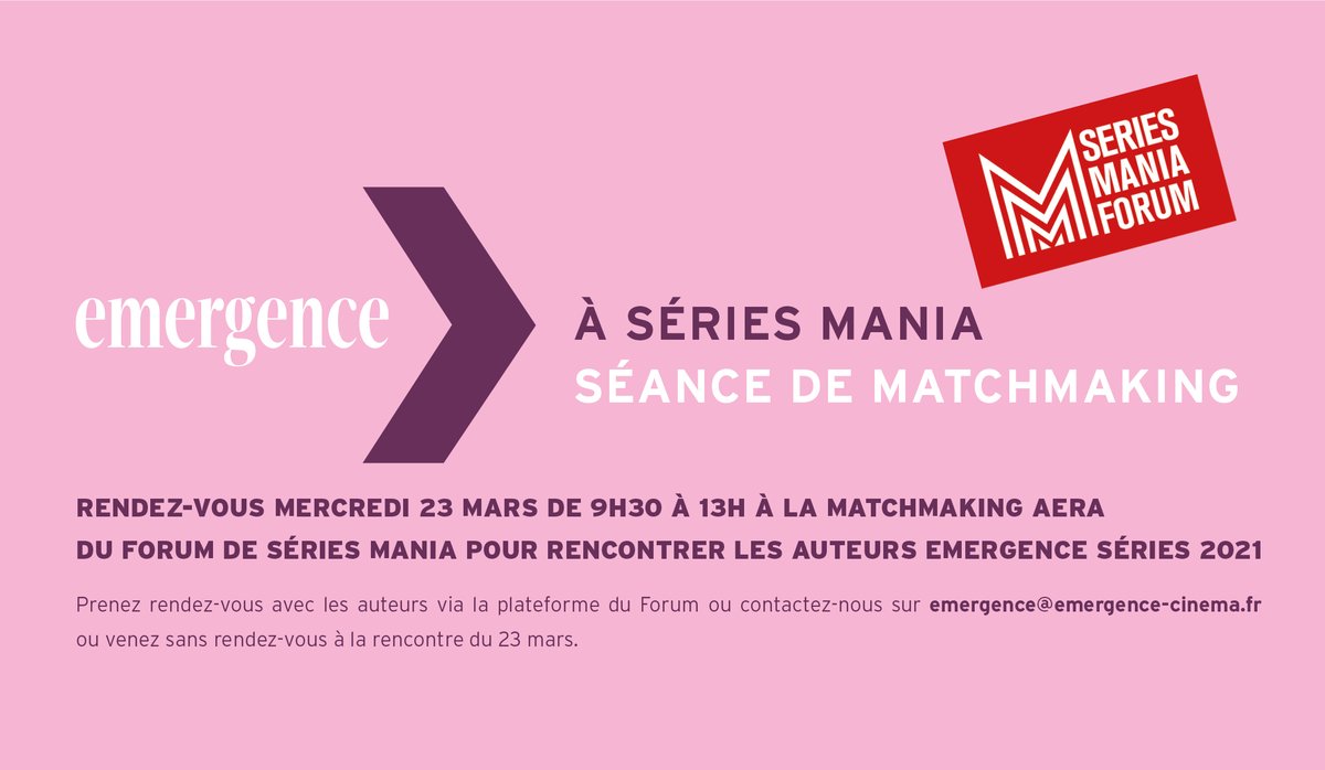 Venez rencontrer les auteurs Emergence Séries 2021 mercredi de 9h30 à 13h au <a href="/SeriesManiaPro/">SERIES MANIA FORUM</a> !
<a href="/NPeufaillit/">Nicolas Peufaillit</a> <a href="/Ricci_Arnoux/">Ricci_Arnoux</a>