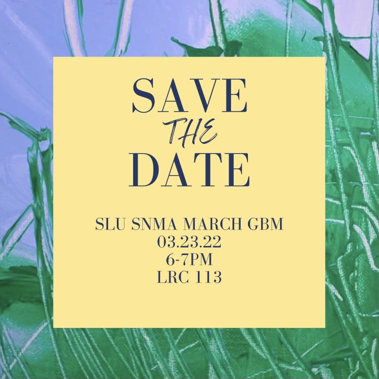 Save the date! Please join us for our March General Body Meeting this Wednesday @ 6PM🍀