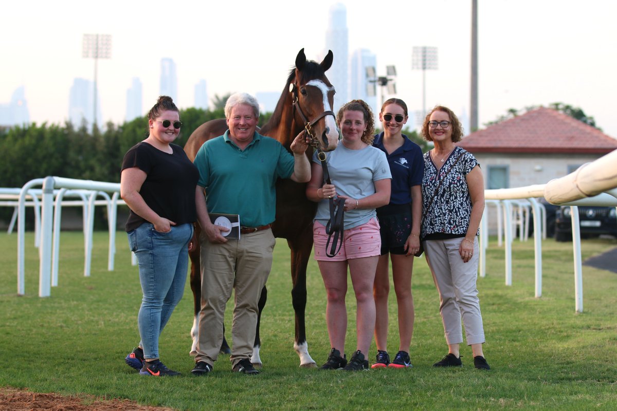 Goffs1866's tweet photo. This Smooth Daddy colt is part of the @BanshaHouse family!

Lot 26 is a half brother to G1 Dubai Turf placed Felix, and is out of a 1/2 sister to UAE 1000 Guineas winner Dubai Love 🇦🇪

L-R: Amy Marnane, Con Marnane, Hetty Spencer, Olivia Marnane &amp; Theresa Marnane

#GoffsDubai 🇦🇪 https://t.co/TYry2r0uI3