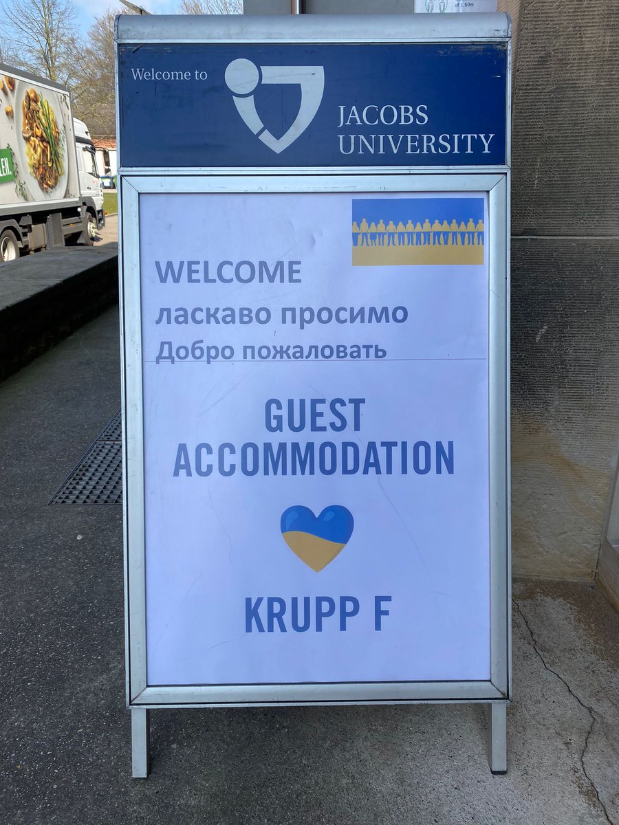 philipproesler's tweet photo. We welcomed today more than 100 Ukrainian refugees as our guests on our campus of the @jacobs_bremen University. Thank you for the great cooperation #BremerSenat @AWOBund & #AWOBremen. And thank you to our team #Predrag #René #Jens #Annika #Hilke & all the helping hands #Ukraine https://t.co/AYV7RVxAXv