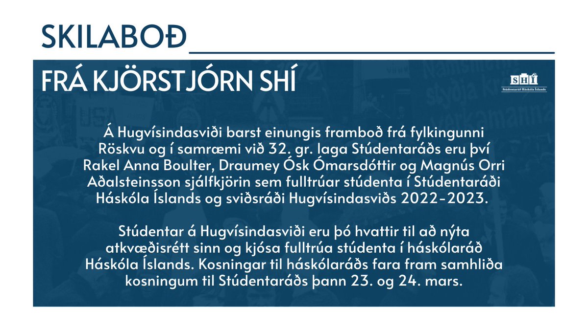Stúdentaráð Háskóla Íslands tweet media