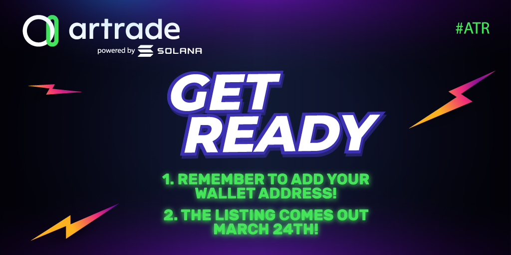 ArtradeApp's tweet photo. We have exciting announcements for #Artraders 😊
👇 Official smart contract address 📝 0x7559c49c3aec50e763a486bb232fa8d0d76078e4
🥞 @PancakeSwap listing on March 24th 🗓
👉 BUSD/ATR trading pairs 🤝
🚨 REMINDER 🚨 you MUST add your ATR manually to wallet before listing https://t.co/lBWC4pUjxw