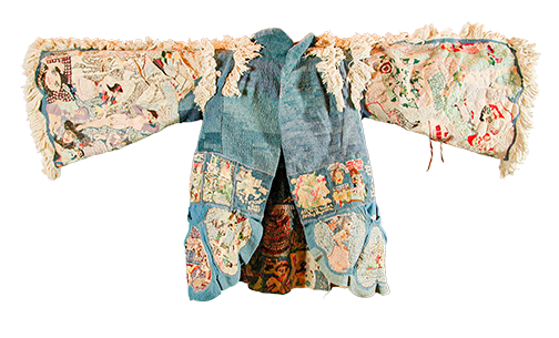 IsabellaRosner's tweet photo. Thinking about Myrllen’s Coat (@tnstatemuseum), made by a psychiatric hospital patient c. 1948-55. She saved threads, lint, and fabric scraps and from them sewed garments. Most of her works have been lost, as have her medical records. We know her only her by pseudonym, "Myrllen" https://t.co/4EdtPpxeC1