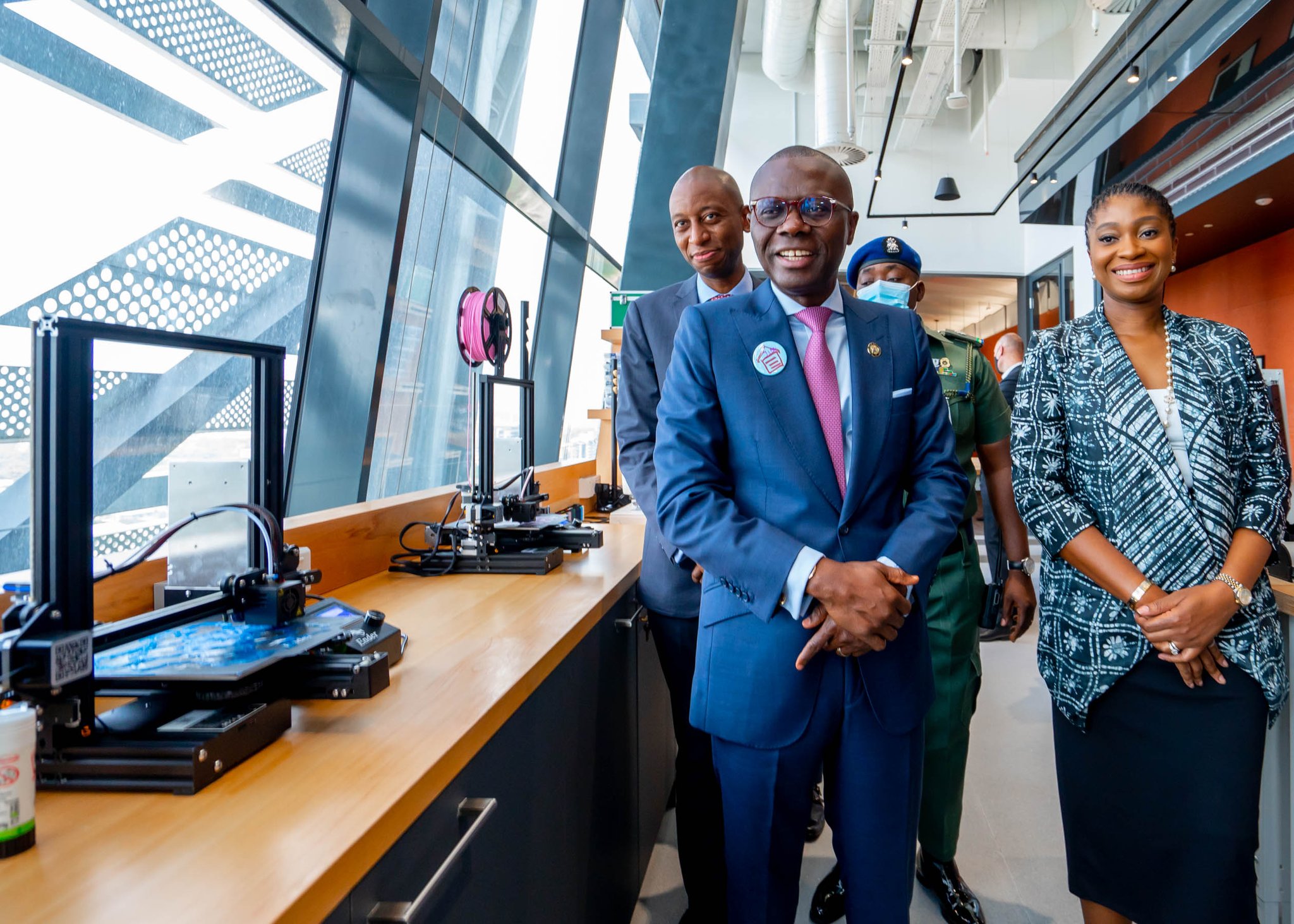 PHOTOS: Nigerians reacts as Sanwo-Olu attends the opening of Microsoft ADC West Africa at Kings Tower, Ikoyi Lagos