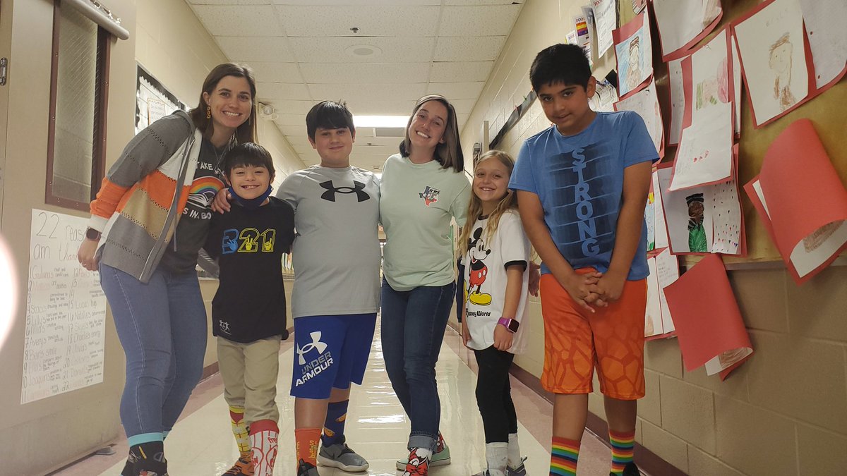JessicaFey5's tweet photo. March 21st is World Down Syndrome Day. We wore crazy socks for our favorite guy 💖💖 It's been a blessing to be his teacher 3 years in a row!  @lseNash @jayfernsatx https://t.co/1QoqrSc9ee