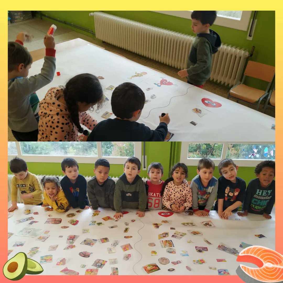 escolasantjoan's tweet image. A P4 seguim treballant els hàbits saludables i com cuidar el nostre cos. Avui hem fet un mural sobre bona alimentació. 
#escolasantjoanberga #educacioinfantil #p4 #projecteplats #programasi