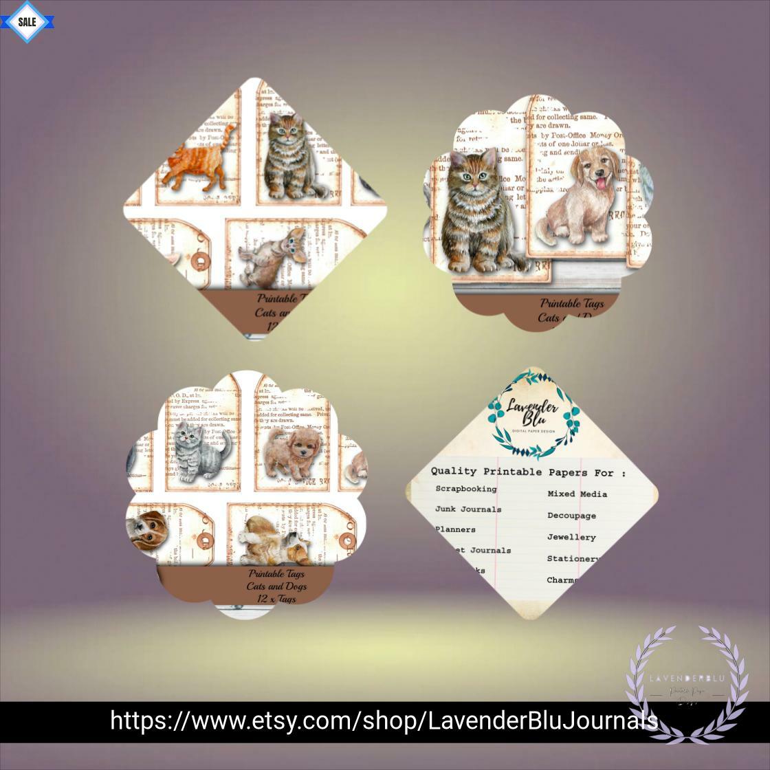 LBluart's tweet image. Sleek sellouts! 🤓. Order Printable Journal Tags | Cats and Dogs | Junk Journal | Digital Ephemera at $3.0 from etsy.me/3mG9zVW #printable #JournalTags