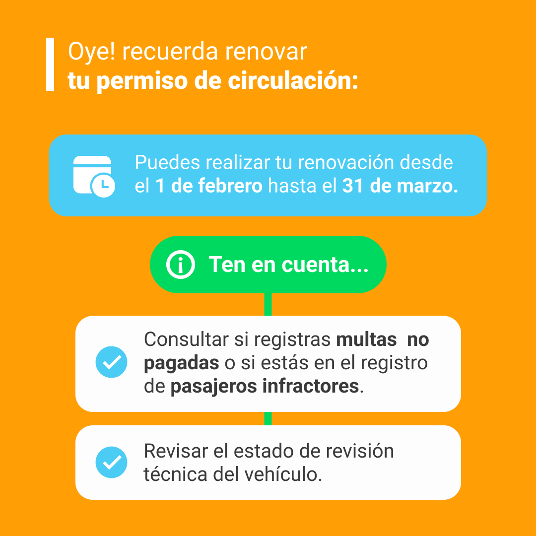 SEGUROSCSCH's tweet photo. PERMISO DE CIRCULACIÓN 2022 

No olvides que tienes hasta el 31 de Marzo del 2022 para renovar tu permiso de circulación. 

Recuerda consultar si registras multas no pagadas y no olvides llevar tu revisión técnica al día. 

#permisodecirculacion2022 #auto #segurosdechile https://t.co/uyuRcU78EF