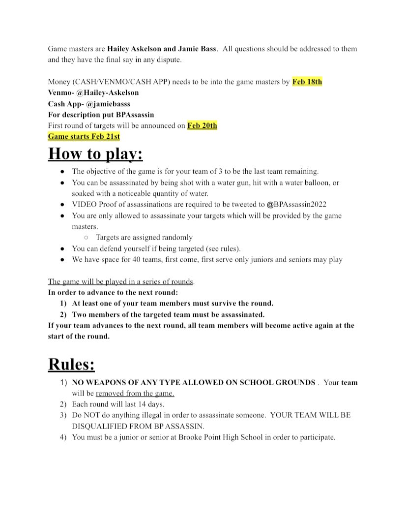 BPAssassin2022's tweet photo. THE RULE BOOK HAS BEEN UPDATED.
There was no change in any rules, we only clarified what some rules meant. This should cause less confusion in round 2. https://t.co/36btIdqIUP