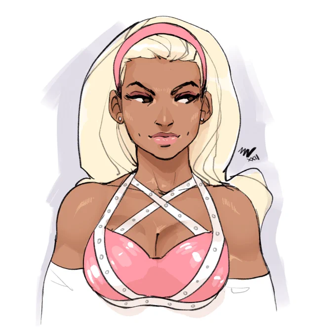drawing of @ChanelAthene 's wrestler oc Princessa 👑 