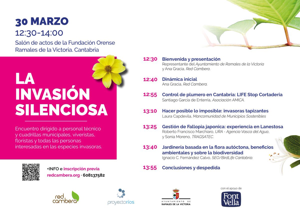 LauraCapdevil17's tweet photo. 👀 El día 30 nos vemos en Ramales de la Victoria, en la jornada “La invasion silenciosa”, organizada por Red Cambera‼️
Lugar: Ramales de la Victoria.
📢Enlace al formulario de inscripción: https://t.co/IdnyOBvHqS
#RedCambera #ramalesnatural #MMS #invasoras #ProyectoRios https://t.co/PkbU54a91B