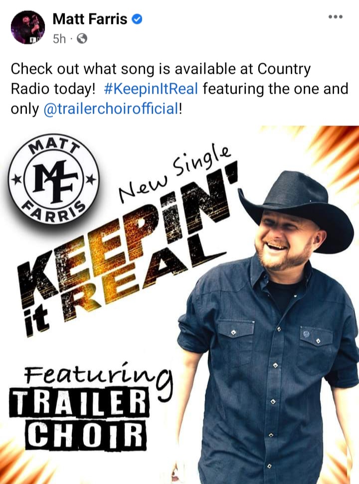 New single from <a href="/MattFarrisCNTRY/">Matt Farris</a> and <a href="/TrailerChoir/">Trailer Choir</a> available on country radio today!! Request Request Request it!! #RT #radio #country #newsong