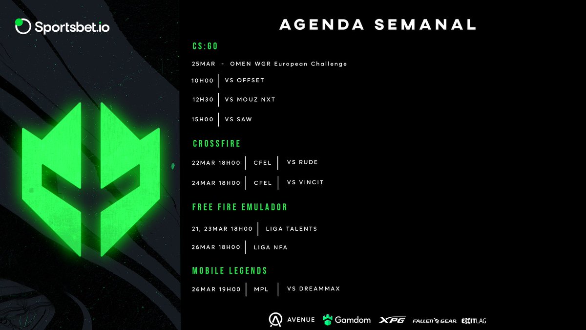 ⚔️ AGENDA SEMANAL ⚔️

Semana com muitos confrontos chegando aí!

Conta pra gente qual game você não pode perder 👇

#GoIMP