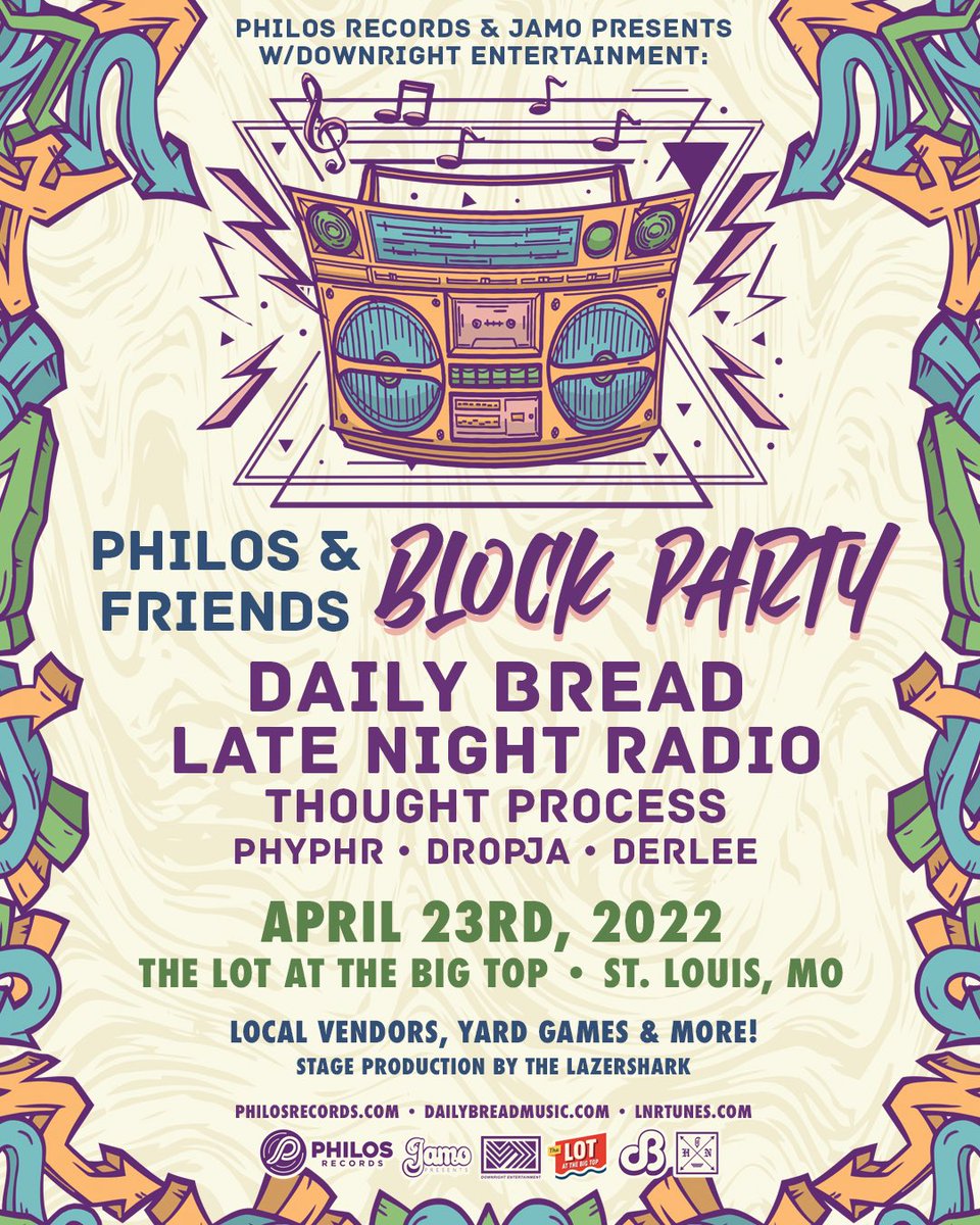 Beyond stoked to present the first installment of the Philos &amp; Friends Block Party series - kicking things off at the home base on April 23rd! 💥☀️

Join us in St. Louis at The Big Top - tickets on sale THIS WEDNESDAY at 10am CST!