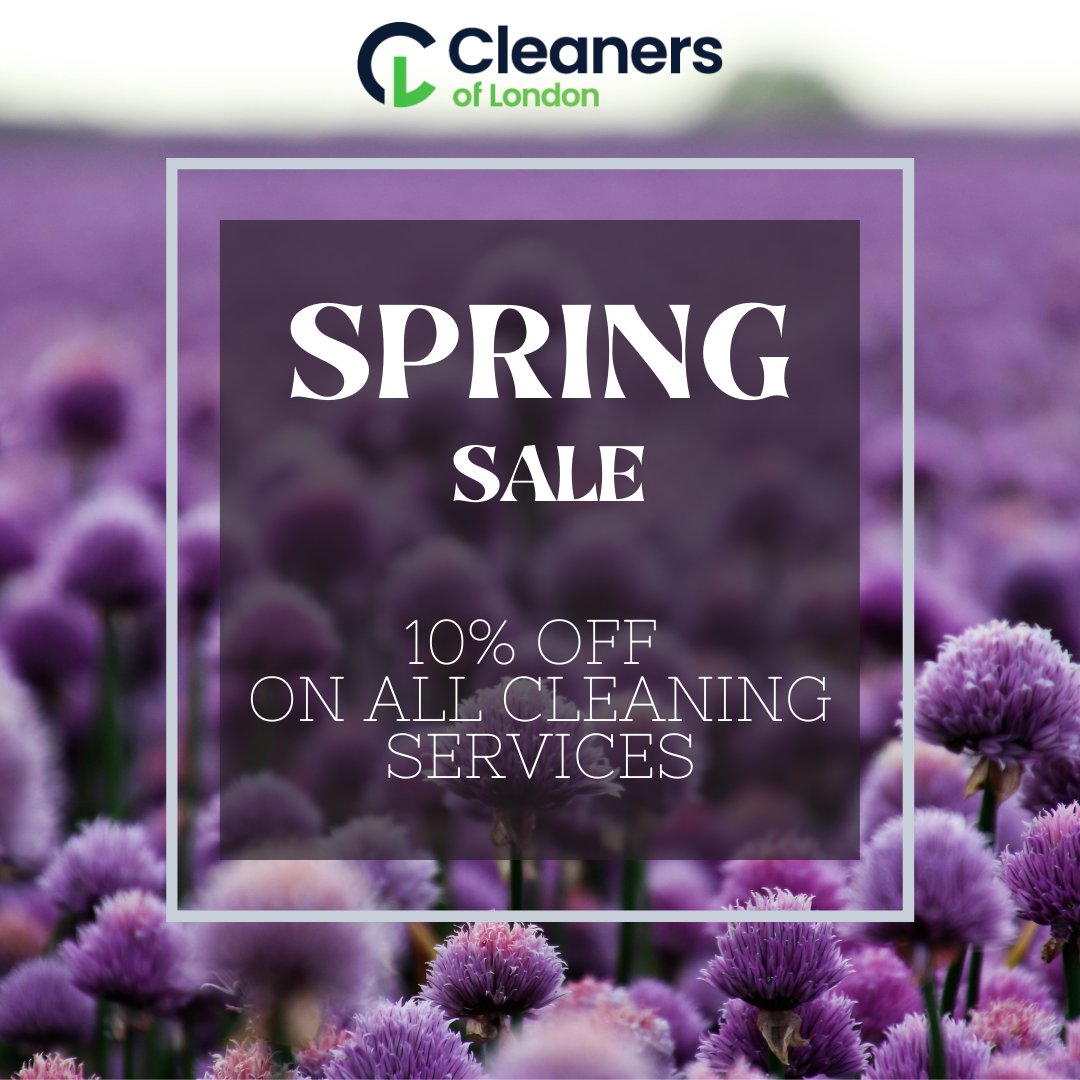 CleanersLDN's tweet photo. It's time to call in the pros! Get your home sparkly and ready for summer with our top-notch spring cleaning service. Grab our 10% discount by booking on our website:
https://t.co/lAZCtvpyF9

#springhassprung #cleanersoflondon #professionalcleaning #springcleaning #springtime https://t.co/76XkBysLks