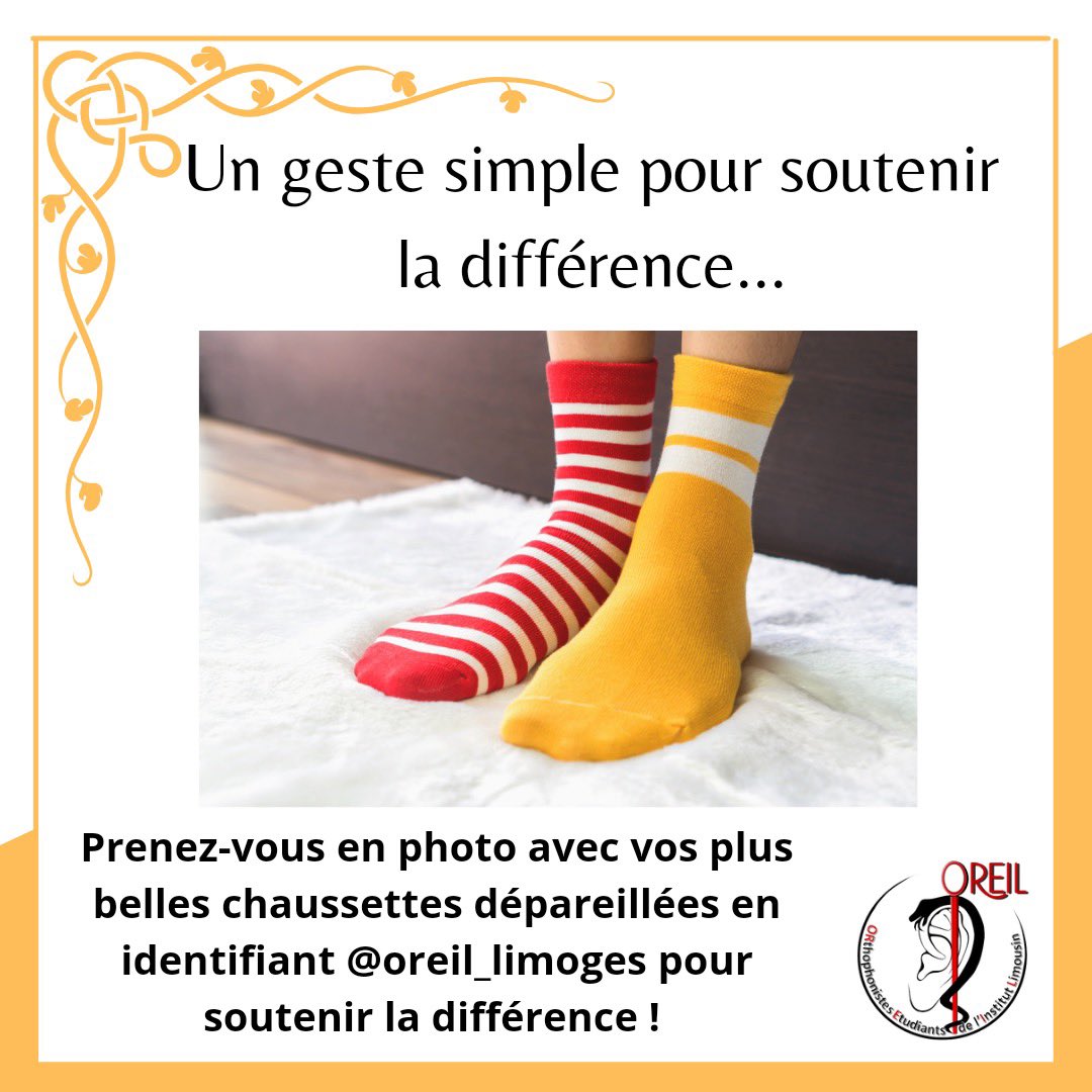OREILortho's tweet photo. Voici une infographie pour la journée mondiale de la Trisomie 21 !
Afin de célébrer la différence, on porte des chaussettes dépareillées ! Alors n'hésitez pas à nous partager vos chaussettes dépareillées en nous identifiant ! 🧦
Bonne journée ! 

Vos VP PCS, Ariane et Lucie 😘 https://t.co/4OsiPJ9Iqj