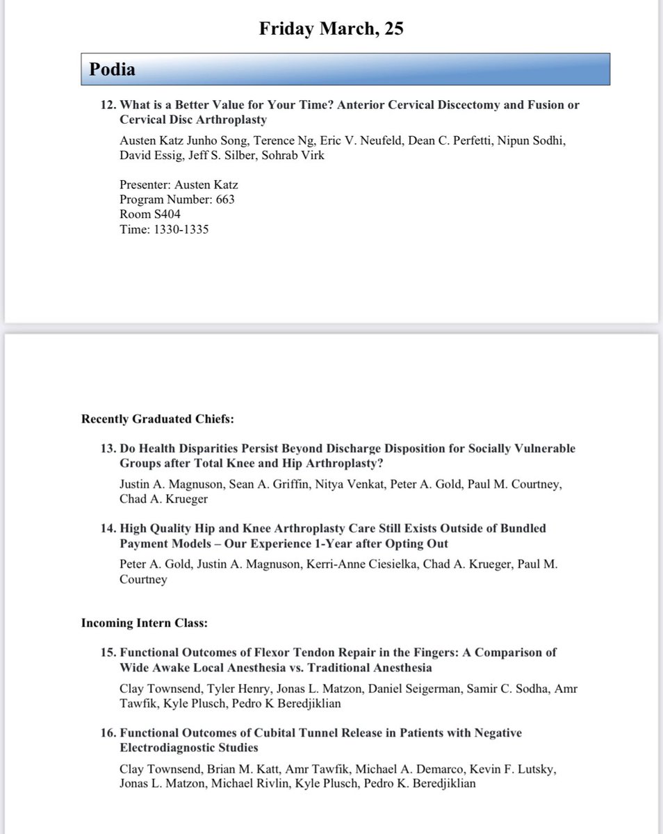 Exceptional efforts by our remarkable residents! Come check out their hard work! #AAOS2022 #Orthotwitter #MedTwitter #teamworkmakesthedreamwork @NipunSodhi1 @EricNeufeldMD @DanielBowlesMD @ChristineBub @MichaelJSayegh @NorthwellHealth