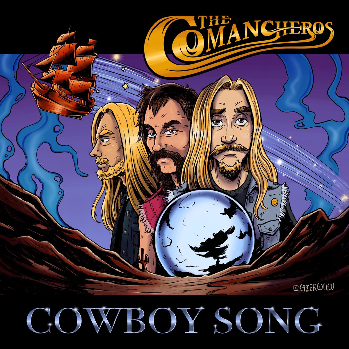lazerwulv's tweet photo. Single cover I finished recently #albumart #illustrationart #comancheros https://t.co/MvpDeITrBW