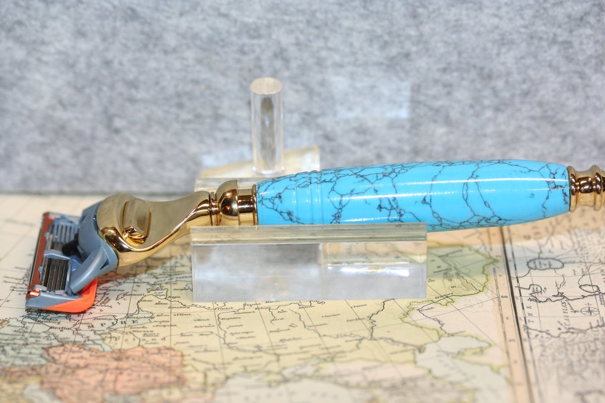 WitmerEnterpr's tweet photo. Excited to share the latest addition to my #etsy shop: Razor - Fusion ProGlide Razor - Turquoise with Black Veins Faux Stone - Shaving - Grooming - Bath - Fusion Proglide/Gillette 5 - Bright Gold https://t.co/tEWTll8LRE #gifts #razor #mensrazor #handmade #turquoise #StoneRazor https://t.co/VsKfrTpUzr