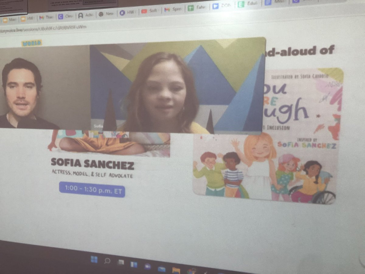 MsFaheyRoom30's tweet photo. Listening to You Are Enough by Sophia Sanchez. @definocentral #WorldDownSyndromeDay #storyvoice https://t.co/1PhEu4j0Y8