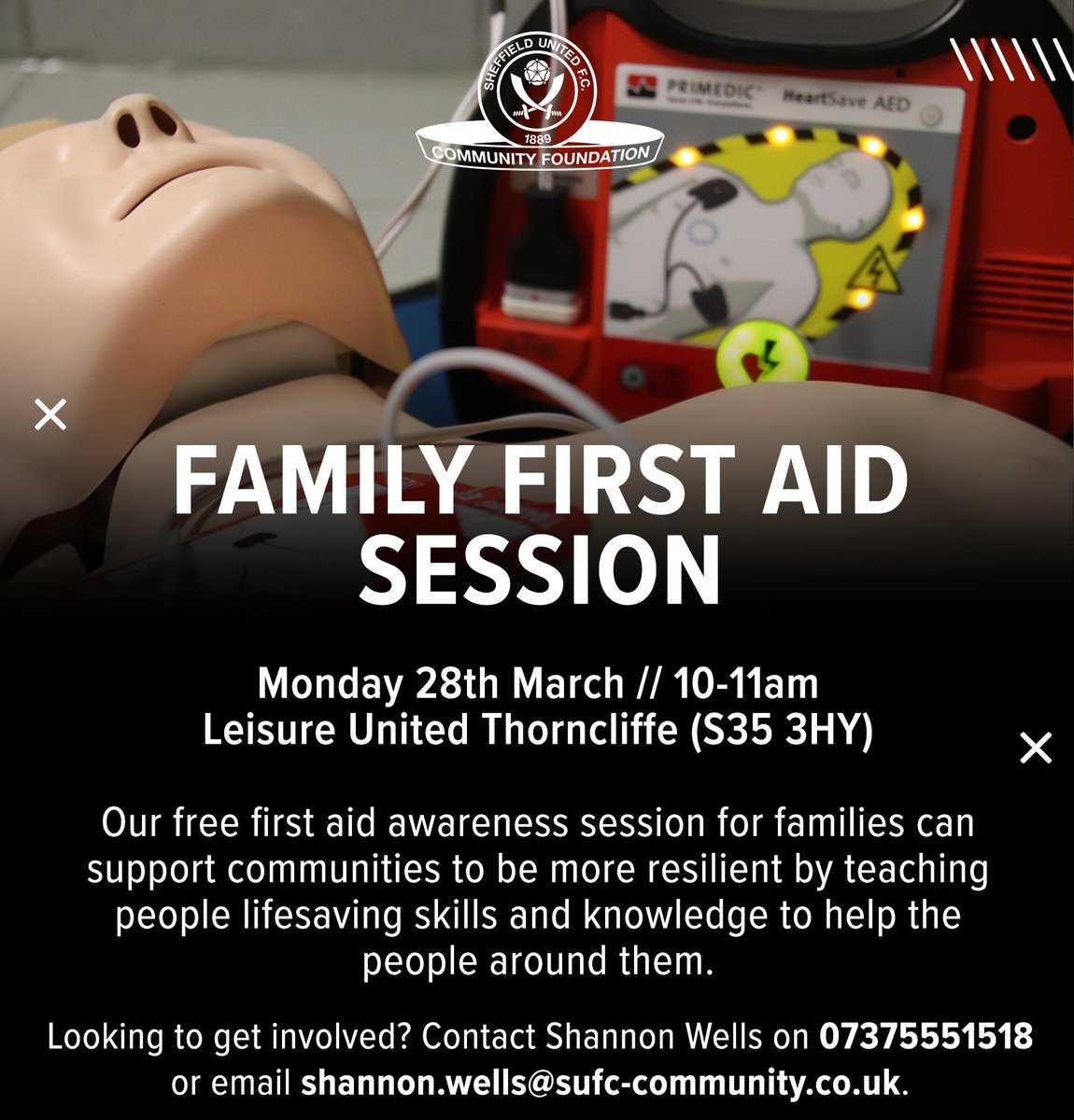 First Aid saves lives. ❤️⛑ Come to our free first aid session at LU Thorncliffe, 10-11am on Monday 28th March!