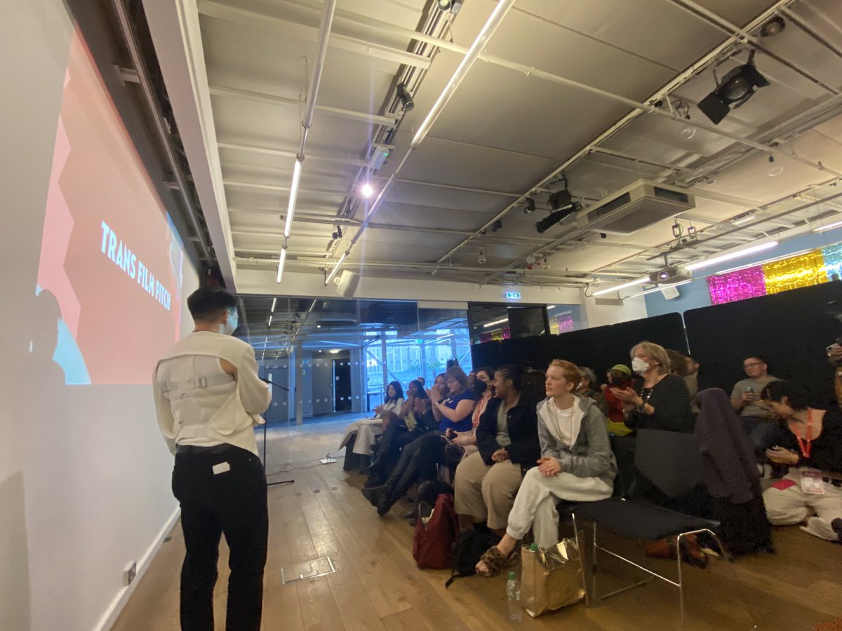 TallulahHaddon's tweet photo. BFI Flare Trans Film Pitch! Thank you @MaxDisgrace, Jack Birch & @BFIFlare for organising such an exciting, validating and inclusive event. It was amazing to pitch @ElijahWHarris and I’s film SUCKERS alongside so many other talented trans filmmakers ! #transtalent #queercommunity https://t.co/b0EruvLA6j