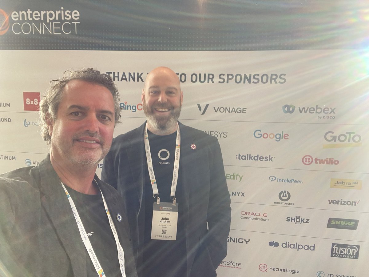 Operata_IO's tweet image. We made it! CTO John Mitchem and CEO Romilly Blackburn are at @enterprisecon in Orlando. Grab a spot in our calendar to arrange a time to meet!  operata.com/events/enterpr… #cx #ccaas #contactcenter #ec22