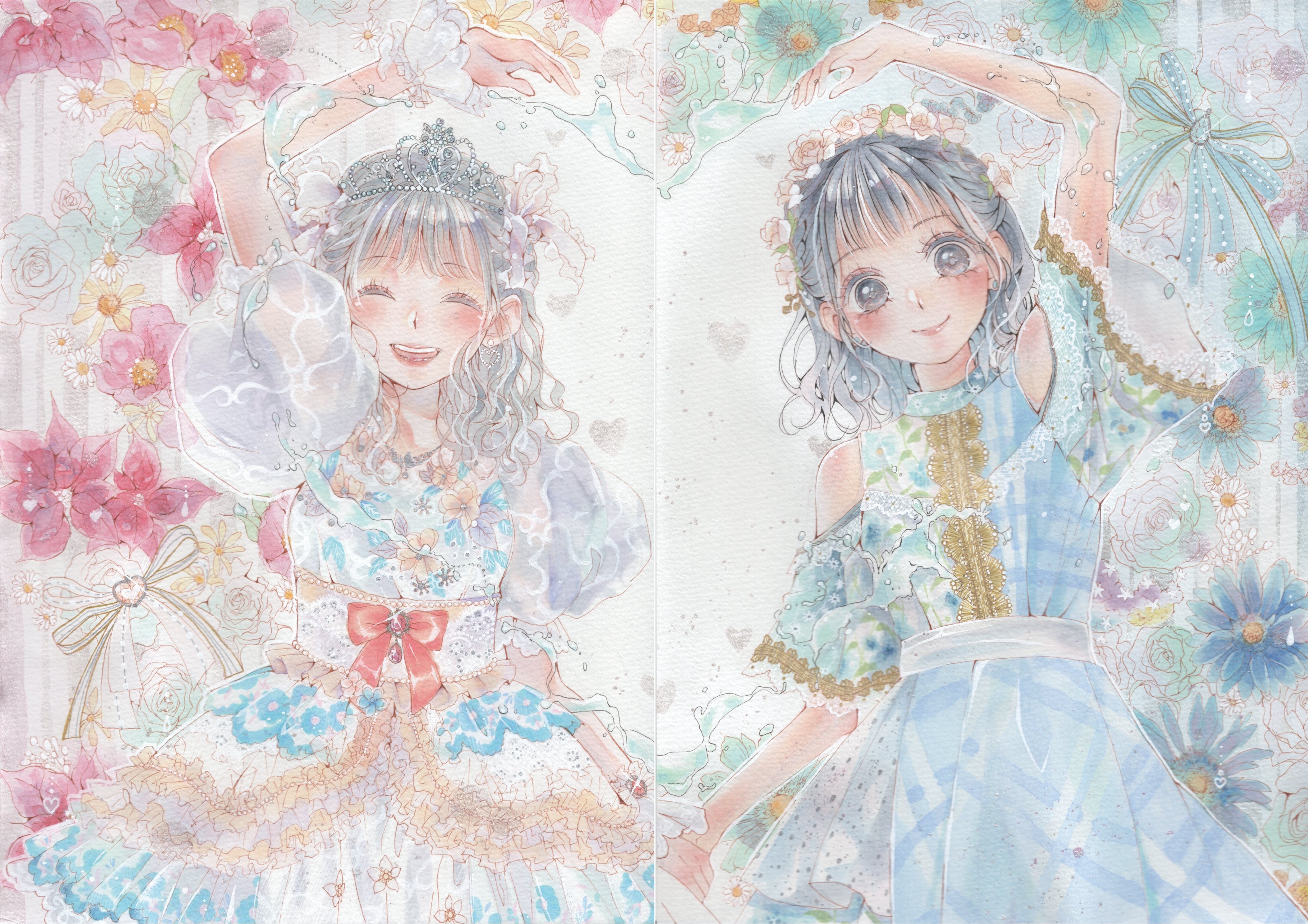 抽象的な装飾的な花のフレームスケッチデザイン | 無料ベクトル素材