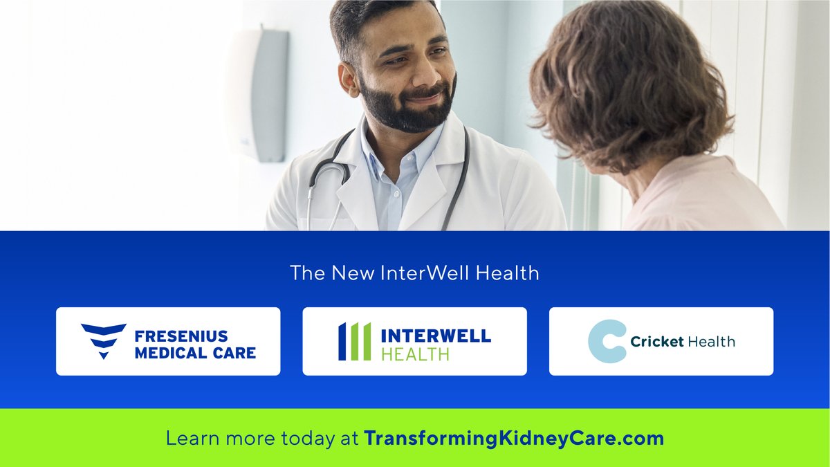 InterwellHealth's tweet photo. Exciting news! Cricket Health is combining with Fresenius Health Partners, the value-based care management division of @FMC_AG, and InterWell Health, to form the nation’s premier, value-based kidney care provider. Learn more: https://t.co/3ewxciamYz https://t.co/OWFgK3iuli