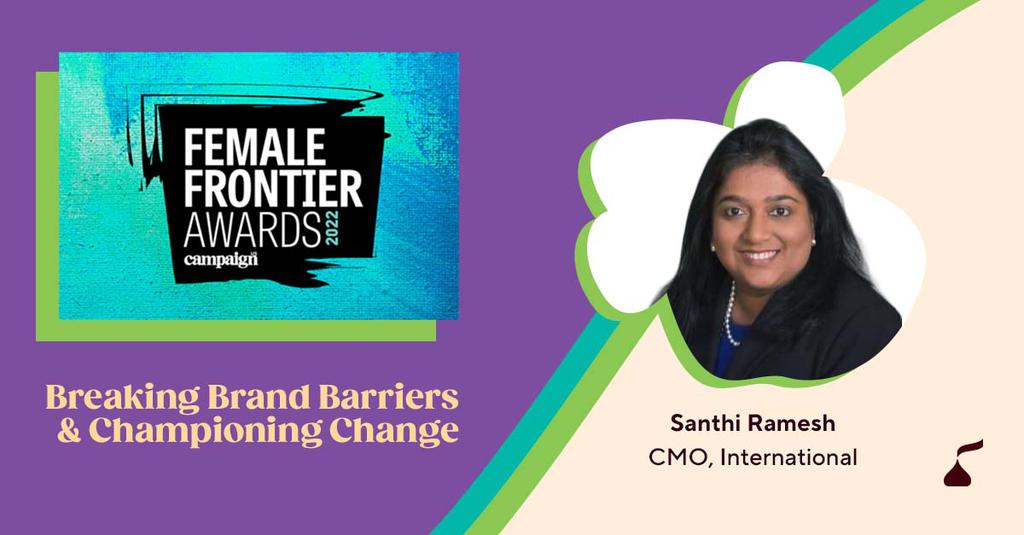 HersheyCompany's tweet photo. Congratulations to CMO of Hershey International, Santhi Ramesh, for being honored with two #FemaleFrontier Awards from @CampaignLiveUS.

Read more about how Santhi recently championed our global #HerforShe campaign to recognize and celebrate sheroes: https://t.co/Y2fYRtpEIM https://t.co/DLcx6YwINP