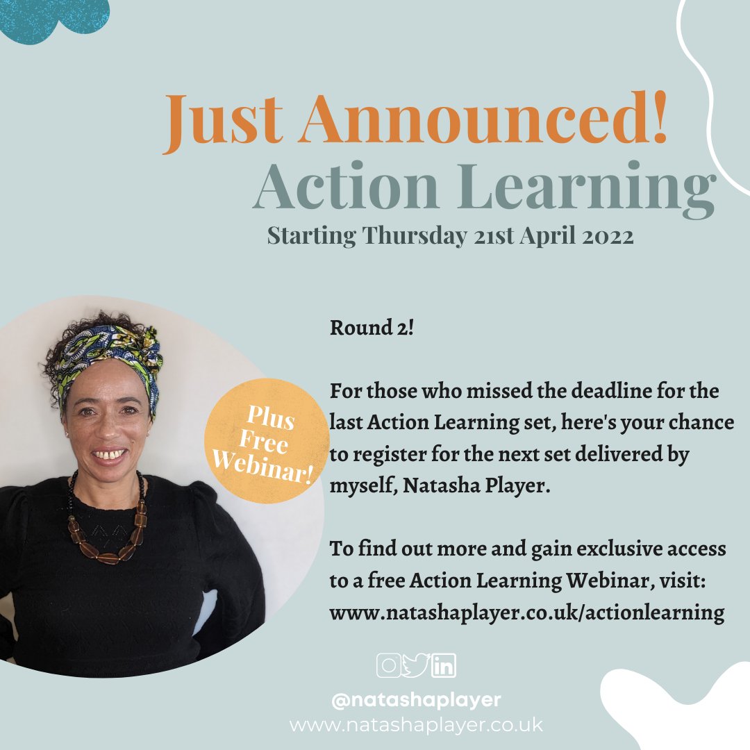 Monday news! I am super excited to announce the next round of online Action Learning. Utilising the power of Action Learning to move forward your significant work challenges. Get in touch DM or find out more natashaplayer.co.uk/actionlearning
#actionlearning #action #learning #challenges