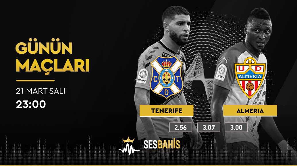 ✅ Günün maçı, en yüksek oranlar ve geniş market seçenekleriyle Sesbahis'te sizleri bekliyor!

⚽️ Tenerife - Almeria
⏰ 23:00 - 📺 sesbahis.tv

🔗 Sesbahis.link

#sesbahis #bahis #freebet #freespin