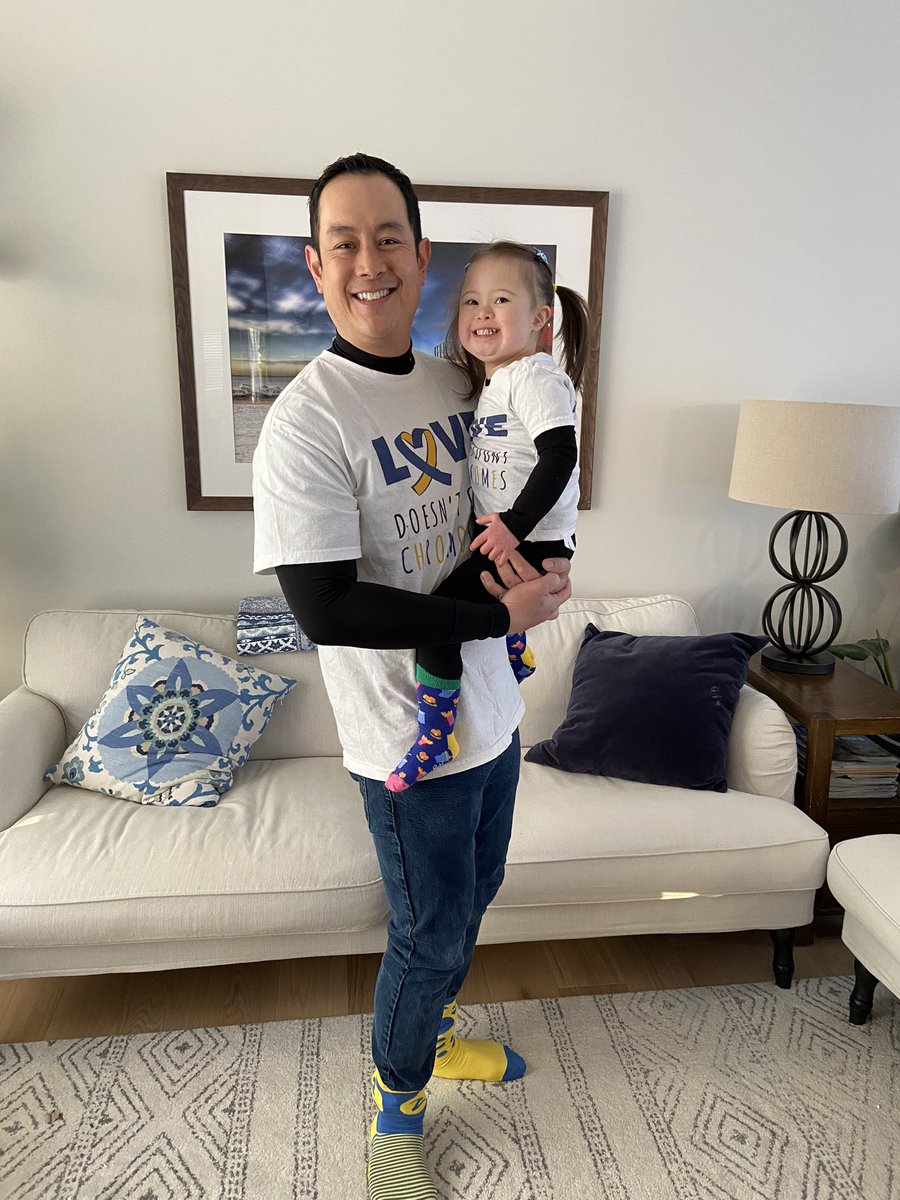 Our Principal Mr. Ng with his daughter Hannah all ready for World Down Syndrome Day! She is getting ready to go to school in Sept. and has already learned her letters and some of the sounds! She also has Down Syndrome ❤️#seetheability #WDSD2022 #LotsofSocks @TCDSB @DSAToronto