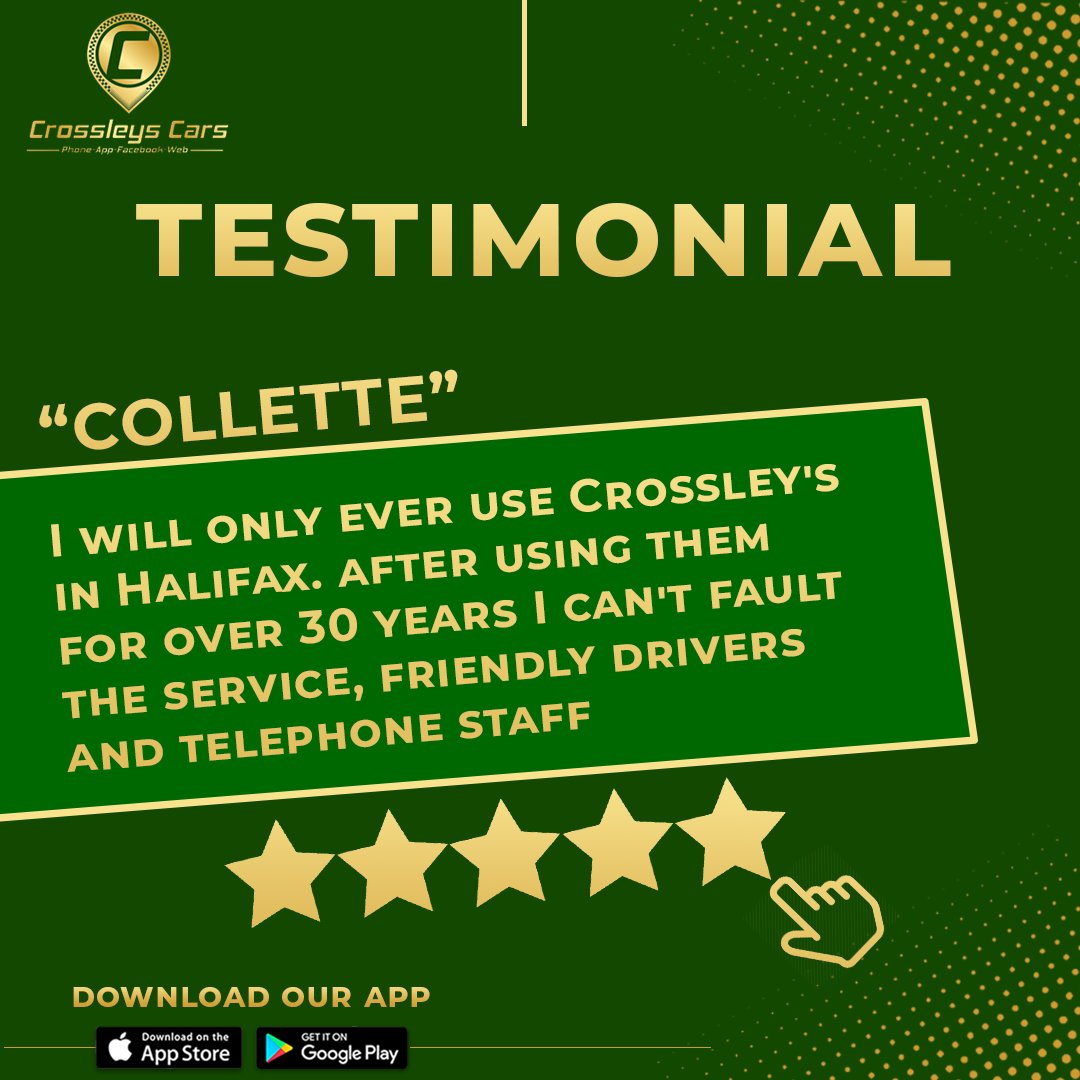 CrossleysCars's tweet photo. Weβre glad to hear after 30 years and many changes weβre still delivering great service
Download Our App: https://t.co/x2qFsq72pi
01422 202020
https://t.co/cmtaSK6dHy
-
-
-
#crossleys #taxi #fare #westyorkshire #halifax #appstore #googleplay https://t.co/1xIZIBQr74