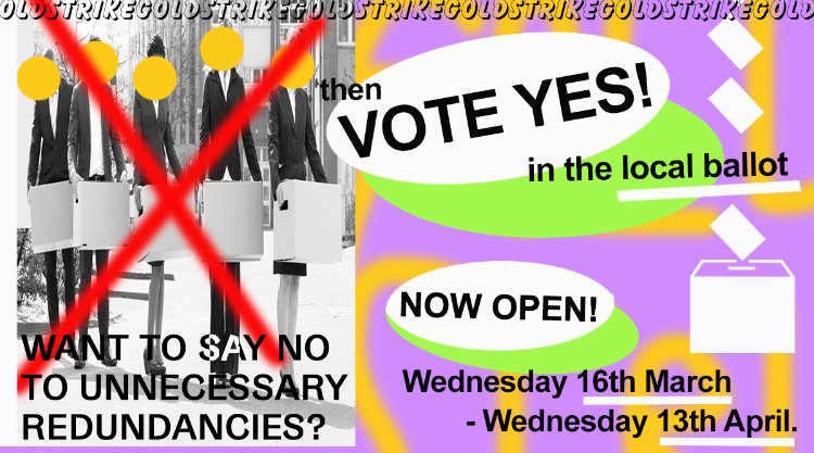 This week we are sharing reasons why you should vote YES to action short of a strike (ASOS) and YES to strike action in the local #GoldStrike ballot. 
1. The continue fighting for our colleagues’ jobs, beyond Tuesday 3 May, when our current mandate for industrial action ends. 1/3