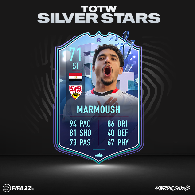 MBJDesigns's tweet photo. G/A in a vital 3-2 win vs Augsburg, Omar Marmoush is our "Silver Stars" player of the week⚡️🇪🇬 https://t.co/6bx0OB70kb