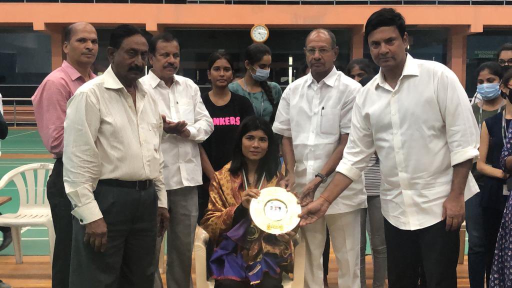 MarriRajasekar's tweet photo. Conveyed best wishes to our Student Ms. @nikhat_zareen for clinching the berth in #ASIANGames &amp; IBA World #boxing Championship 2022 - May you continue achieve new heights in future endeavours.

#successstories https://t.co/BjK3TFikiv