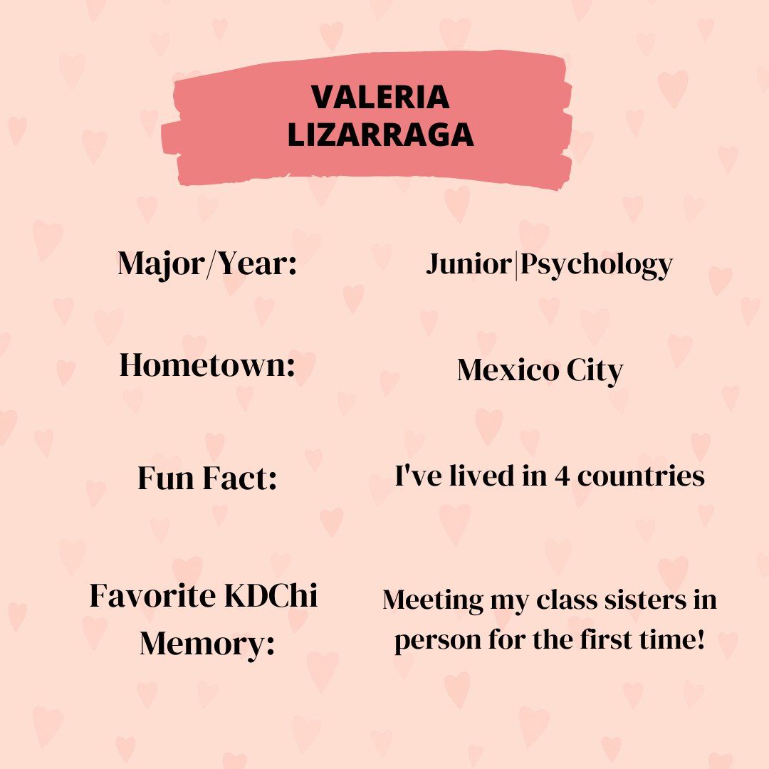 Get to know our sister Valeria Lizarraga from our Alpha Rho Class!💗
