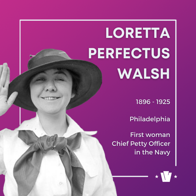 [Photo cutout of Loretta Perfectus Walsh] Loretta Perfectus Walsh - 1896-1925 - Philadelphia - First woman Chief Petty Officer in the Navy