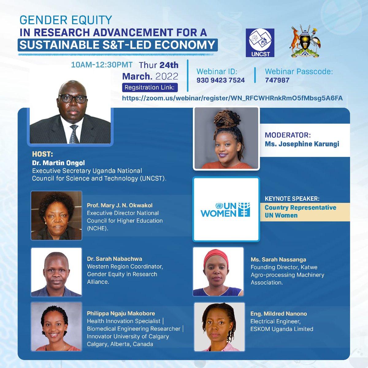 MbararaUST's tweet photo. Dont miss out on the Gender Equity in research advancement for a sustainable S&amp;T led Economy https://t.co/hx2OtJO5aB