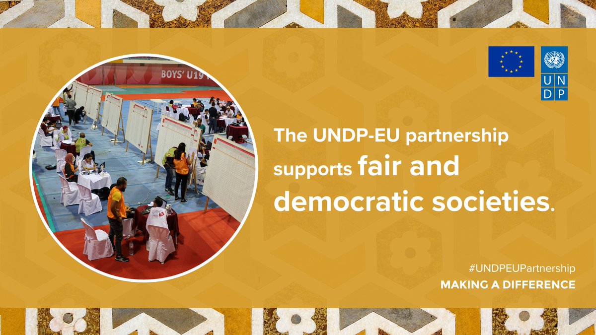 The #EU - @UNDP partnership helps #ArabStates countries create peaceful, just, and inclusive societies. We have proudly supported electoral and constitutional processes, and parliamentary development. More on our joint impact: bit.ly/3KNHHsA #UNDPEUpartnership